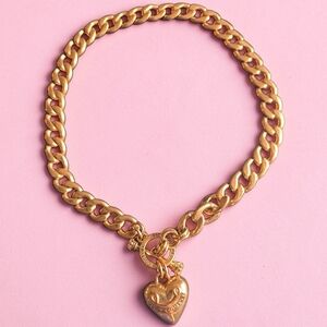 Vintage Juicy Couture Chunky Gold Tone Charm Necklace
